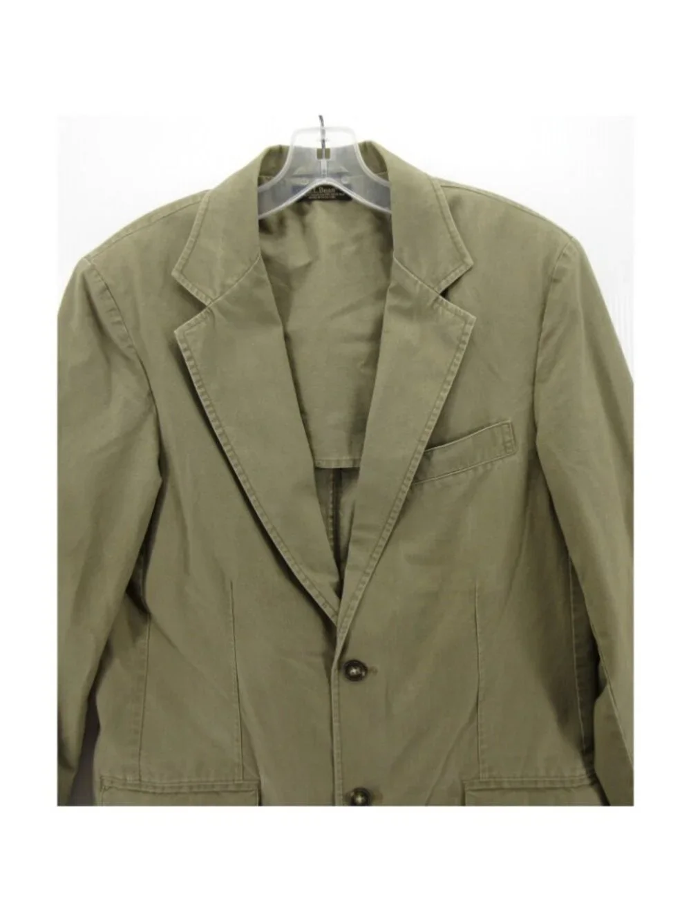 VGT LL Bean Sport Coat 38 Olive Blazer Jacket Safari Utility Canvas